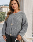 Chunky Cable Button Knit Cardigan - Toi ‘n’ Moi Ltd