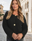Chunky Cable Button Knit Cardigan - Toi ‘n’ Moi Ltd
