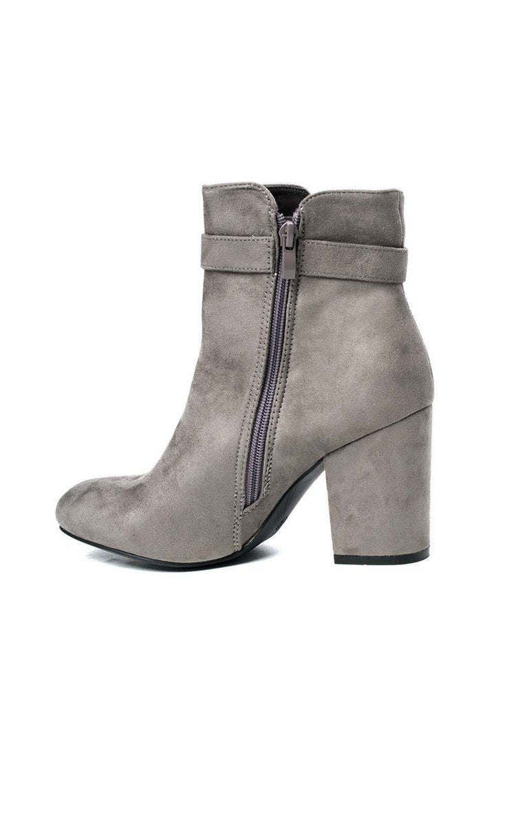 Buckle Faux Suede Ankle Boots - Toi ‘n’ Moi Ltd