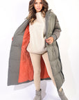 Long Belted Puffer Coat