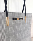 Check Print Fabric Shoulder Bag with Gold Detail - Toi ‘n’ Moi Ltd
