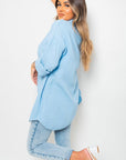 Button Down Long Sleeve Oversized Shirt - Toi ‘n’ Moi Ltd