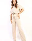 Casual Belted Wide Leg Jumpsuit - Toi ‘n’ Moi Ltd