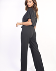 Casual Belted Wide Leg Jumpsuit - Toi ‘n’ Moi Ltd