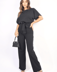Casual Belted Wide Leg Jumpsuit - Toi ‘n’ Moi Ltd
