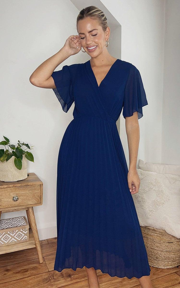 Pleated Wrap Front Maxi Dress - Toi ‘n’ Moi Ltd