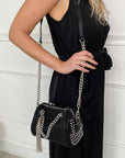 Studded with Chain Detail Handbag