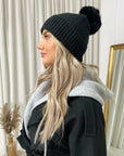 Chunky Knit Fur Pom Beanie Hat - Toi ‘n’ Moi Ltd