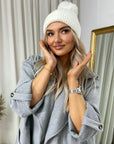 Chunky Knit Fur Pom Beanie Hat - Toi ‘n’ Moi Ltd