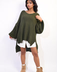 Oversized Long Back Knitted Mini Dress