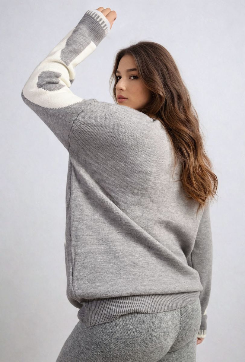 Amour Graphic Long Sleeve Knitted Jumper - Toi ‘n’ Moi Ltd