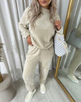 Velvet Long Sleeve Loose Top and Jogger Loungewear Co-ord Set