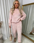 Velvet Long Sleeve Loose Top and Jogger Loungewear Co-ord Set