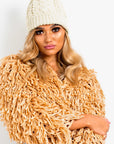 Faux Fur Lined Pom Pom Hat
