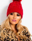 Faux Fur Lined Pom Pom Hat