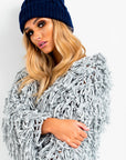 Faux Fur Lined Pom Pom Hat