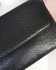 Faux Leather Envelope Clutch Bag