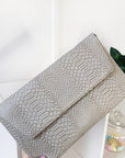 Faux Leather Envelope Clutch Bag