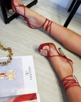 Square Toe Strappy High Heels