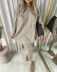 Oversized Rhinestone Detail Long Sleeve Top and Leggings Co-ord Set