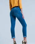 Skinny Jeans With Leopard Detail - Toi ‘n’ Moi Ltd