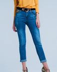 Skinny Jeans With Leopard Detail - Toi ‘n’ Moi Ltd