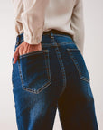 Jeans a gamba dritta anni '90 in blu scuro