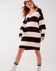 Stripe Jumper Dress in Black