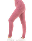 SOLID HONEYCOMB SEAMLESS LEGGINGS M DARK PINK - Toi ‘n’ Moi Ltd