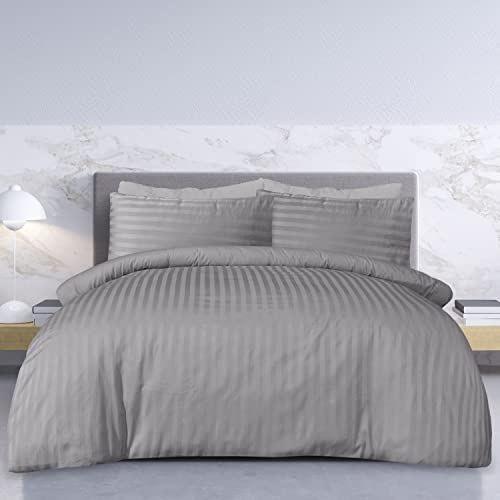 SATEEN STRIPE GREY DUVET SET SB - Toi ‘n’ Moi Ltd
