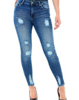 MULTI RIP SKINNY DARK BLUE WASH 28 - Toi ‘n’ Moi Ltd