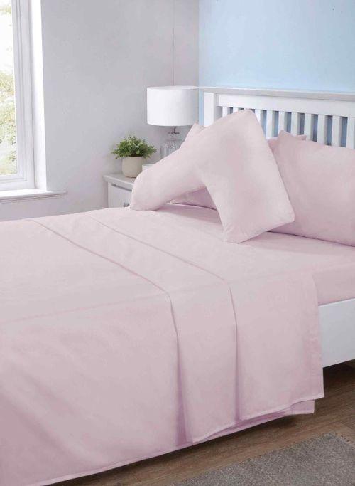 Opus Plain Dyed Flat Sheets-King-Pastel Pink - Toi ‘n’ Moi Ltd