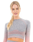 GRADIENT STRIPE SEAMLESS LS TOP GREY - S - Toi ‘n’ Moi Ltd