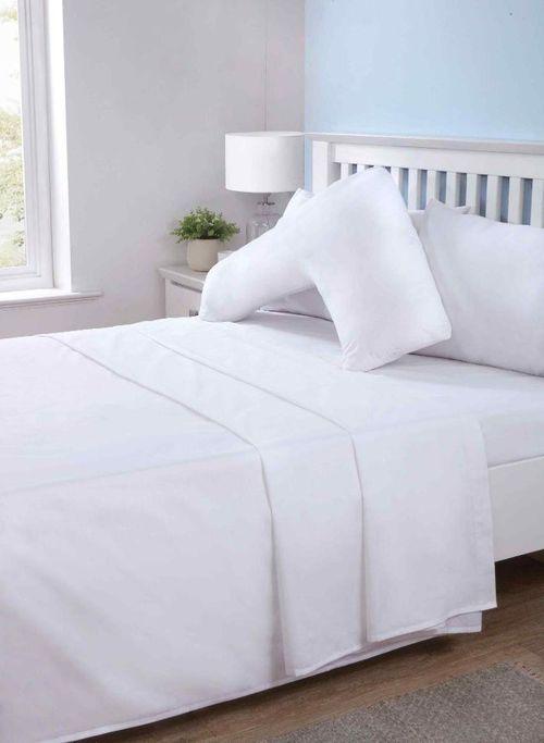 Opus Plain Dyed Flat Sheets-King-White - Toi ‘n’ Moi Ltd