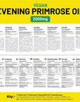 Vegan Evening Primrose Oil 2000mg with Vitamin E & B6 ? 60 Vegan Softgels| Pure Cold Pressed I 180mg GLA per Capsule I Women's Health I Premium Quality I by Prowise Healthcare - Toi ‘n’ Moi Ltd