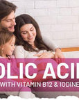 Folic Acid+ 400 mcg - Vegan Tablets with Vitamin B12 & Iodine - Toi ‘n’ Moi Ltd