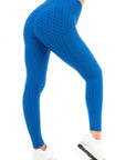 SOLID HONEYCOMB SEAMLESS LEGGINGS XL COBALT BLUE - Toi ‘n’ Moi Ltd