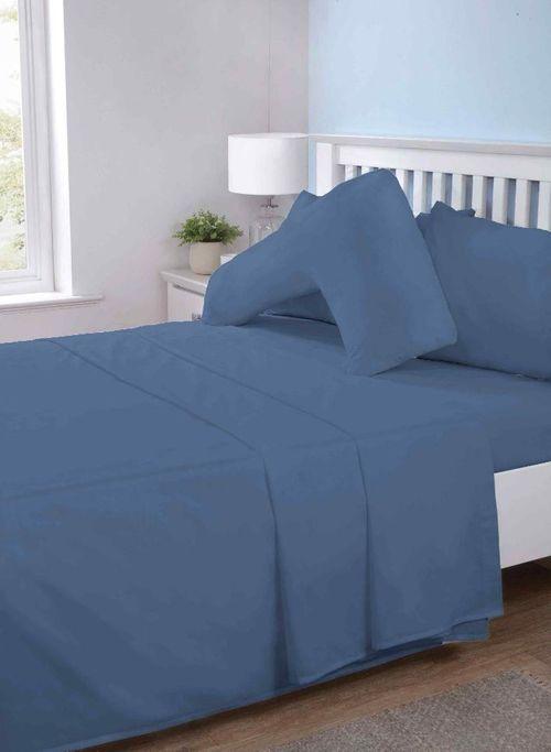 Opus Plain Dyed Flat Sheets-King-Marine Blue - Toi ‘n’ Moi Ltd