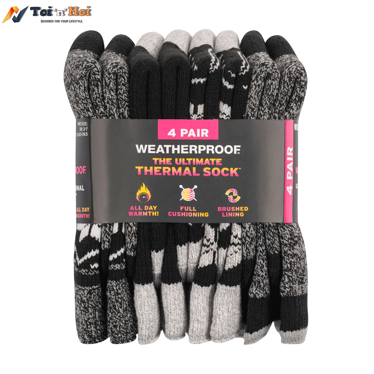 Weatherproof Ladies Thermal Sock, 4 Pack - Toi ‘n’ Moi Ltd