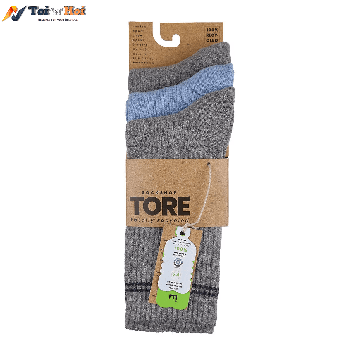 Tore Ladies Fashion Crew Sports Sock, 2 X 3 Pack - Toi ‘n’ Moi Ltd